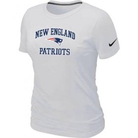 Wholesale Cheap Women\'s Nike New England Patriots Heart & Soul NFL T-Shirt White