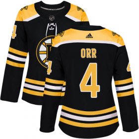 Wholesale Cheap Adidas Bruins #4 Bobby Orr Black Home Authentic Women\'s Stitched NHL Jersey