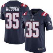 Wholesale Cheap Nike Patriots #35 Kyle Dugger Navy Blue Men's Stitched NFL Limited Rush Jersey