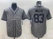 Wholesale Cheap Men's Las Vegas Raiders #83 Darren Waller Gray With Patch Cool Base Stitched Baseball Jersey