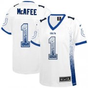 Wholesale Cheap Nike Colts #1 Pat McAfee White Women's Stitched NFL Elite Drift Fashion Jersey