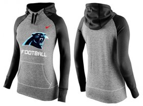 Wholesale Cheap Women\'s Nike Carolina Panthers Performance Hoodie Grey & Black