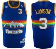 Wholesale Cheap Denver Nuggets #3 Ty Lawson Blue Rainbow Swingman Throwback Jersey