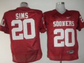 Wholesale Cheap Oklahoma Sooners #20 Sims Red Jersey