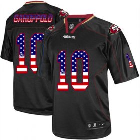 Wholesale Cheap Nike 49ers #10 Jimmy Garoppolo Black Men\'s Stitched NFL Elite USA Flag Fashion Jersey
