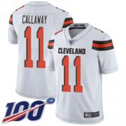Wholesale Cheap Nike Browns #11 Antonio Callaway White Men's Stitched NFL 100th Season Vapor Limited Jersey