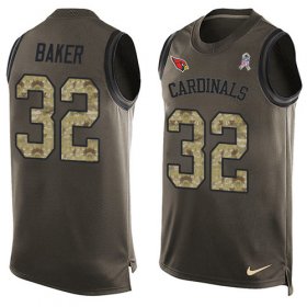 Wholesale Cheap Nike Cardinals #32 Budda Baker Green Men\'s Stitched NFL Limited Salute To Service Tank Top Jersey