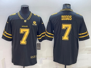 Wholesale Cheap Men's Dallas Cowboys #7 Trevon Diggs Black Gold Edition With 1960 Patch Limited Stitched Football Jersey