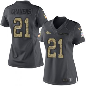 Wholesale Cheap Nike Broncos #21 Su\'a Cravens Black Women\'s Stitched NFL Limited 2016 Salute to Service Jersey