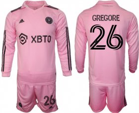 Cheap Men\'s Inter Miami CF #26 Gregore 2023-24 Pink Home Soccer Jersey Suit