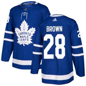 Wholesale Cheap Adidas Maple Leafs #28 Connor Brown Blue Home Authentic Stitched NHL Jersey