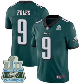 Wholesale Cheap Nike Eagles #9 Nick Foles Midnight Green Team Color Super Bowl LII Champions Men\'s Stitched NFL Vapor Untouchable Limited Jersey