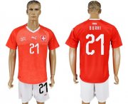Wholesale Cheap Switzerland #21 Burki Red Home Soccer Country Jersey
