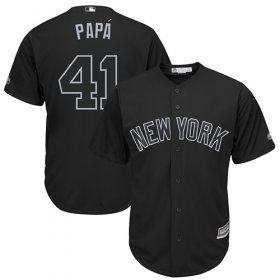 Wholesale Cheap Yankees #41 Miguel Andujar Black \"PAPA\" Players Weekend Cool Base Stitched MLB Jersey