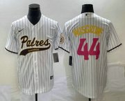 Wholesale Cheap Men's San Diego Padres #44 Joe Musgrove White Pinstripe 2023 City Connect Cool Base Stitched Jersey 1