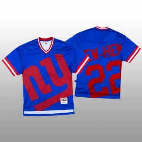 Wholesale Cheap NFL New York Giants #22 Wayne Gallman Blue Men\'s Mitchell & Nell Big Face Fashion Limited NFL Jersey