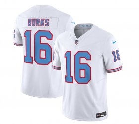 Wholesale Cheap Men\'s Tennessee Titans #16 Treylon Burks White 2023 F.U.S.E. Vapor Limited Throwback Football Stitched Jersey