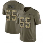 Wholesale Cheap Nike Chargers #55 Junior Seau Olive/Camo Men's Stitched NFL Limited 2017 Salute To Service Jersey