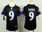 Wholesale Cheap Nike Ravens #9 Justin Tucker Black Alternate Youth Stitched NFL New Elite Jersey
