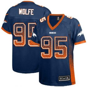 Wholesale Cheap Nike Broncos #95 Derek Wolfe Blue Alternate Women\'s Stitched NFL Elite Drift Fashion Jersey