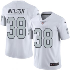 Wholesale Cheap Nike Raiders #38 Nick Nelson White Men\'s Stitched NFL Limited Rush Jersey