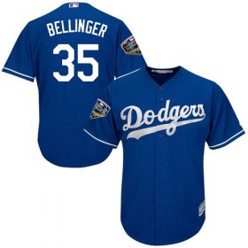 Wholesale Cheap Dodgers #35 Cody Bellinger Blue Cool Base 2018 World Series Stitched Youth MLB Jersey