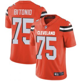 Wholesale Cheap Nike Browns #75 Joel Bitonio Orange Alternate Men\'s Stitched NFL Vapor Untouchable Limited Jersey