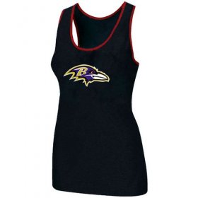 Wholesale Cheap Women\'s Nike Baltimore Ravens Big Logo Tri-Blend Racerback Stretch Tank Top Black