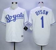 Wholesale Cheap Royals #1 Jarrod Dyson White New Cool Base Stitched MLB Jersey