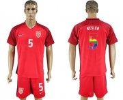 Wholesale Cheap USA #5 Besler Red Rainbow Soccer Country Jersey