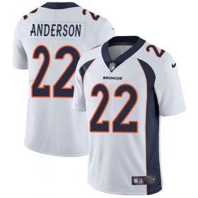 Wholesale Cheap Nike Broncos #22 C.J. Anderson White Men\'s Stitched NFL Vapor Untouchable Limited Jersey