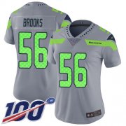 Wholesale Cheap Nike Seahawks #56 Jordyn Brooks Gray Women's Stitched NFL Limited Inverted Legend 100th Season Jersey