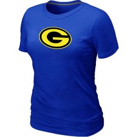 Wholesale Cheap Women\'s Green Bay Packers Neon Logo Charcoal T-Shirt Blue