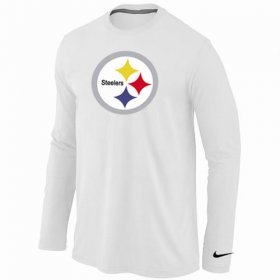 Wholesale Cheap Nike Pittsburgh Steelers Logo Long Sleeve T-Shirt White