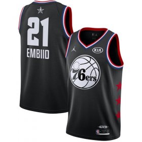 Wholesale Cheap 76ers #21 Joel Embiid Black Basketball Jordan Swingman 2019 All-Star Game Jersey