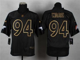Wholesale Cheap Nike Broncos #94 DeMarcus Ware Black Gold No. Fashion Men\'s Stitched NFL Elite Jersey