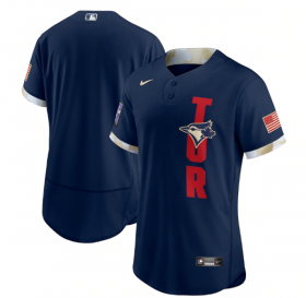 Wholesale Cheap Men\'s Toronto Blue Jays Blank 2021 Navy All-Star Flex Base Stitched MLB Jersey