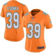 Wholesale Cheap Nike Dolphins #39 Larry Csonka Orange Women's Stitched NFL Limited Rush Jersey