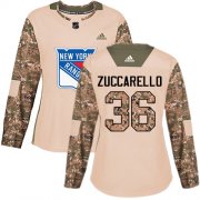 Wholesale Cheap Adidas Rangers #36 Mats Zuccarello Camo Authentic 2017 Veterans Day Women's Stitched NHL Jersey