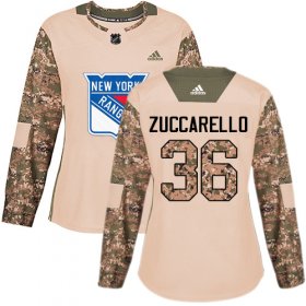 Wholesale Cheap Adidas Rangers #36 Mats Zuccarello Camo Authentic 2017 Veterans Day Women\'s Stitched NHL Jersey