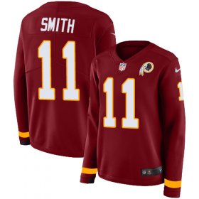 Wholesale Cheap Nike Redskins #11 Alex Smith Burgundy Red Team Color Women\'s Stitched NFL Limited Therma Long Sleeve Jersey