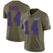 Wholesale Cheap Nike Bills #14 Stefon Diggs Olive Men's Stitched NFL Limited 2017 Salute To Service Jersey