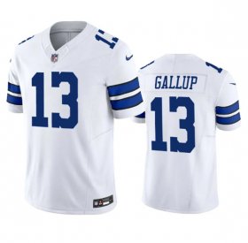 Wholesale Cheap Men\'s Dallas Cowboys #13 Michael Gallup White 2023 F.U.S.E. Vapor Limited Stitched Football Jersey