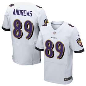 Wholesale Cheap Nike Ravens #89 Mark Andrews White Men\'s Stitched NFL New Elite Jersey