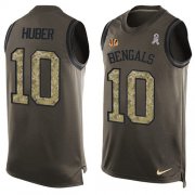 Wholesale Cheap Nike Bengals #10 Kevin Huber Green Men's Stitched NFL Limited Salute To Service Tank Top Jersey