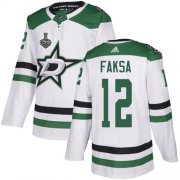 Wholesale Cheap Adidas Stars #12 Radek Faksa White Road Authentic 2020 Stanley Cup Final Stitched NHL Jersey