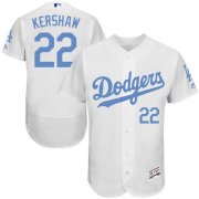 Wholesale Cheap Dodgers #22 Clayton Kershaw White Flexbase Authentic Collection Father's Day Stitched MLB Jersey