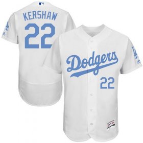 Wholesale Cheap Dodgers #22 Clayton Kershaw White Flexbase Authentic Collection Father\'s Day Stitched MLB Jersey