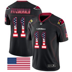 Wholesale Cheap Nike Cardinals #11 Larry Fitzgerald Black Men\'s Stitched NFL Limited Rush USA Flag Jersey
