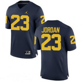 Wholesale Cheap Men\'s Michigan Wolverines #23 Michael Jordan Navy Blue Stitched College Football Brand Jordan NCAA Jersey